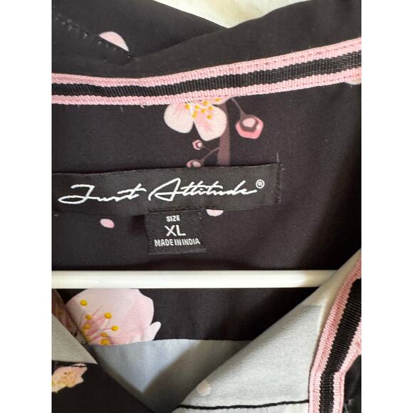 Just Attitude Men's Cherry Blossom Short-Sleeve Button-Up Shirt Floral Size XL - Picture 2 of 9